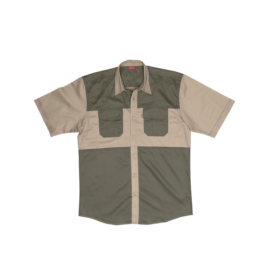 Delta Two Tone Bush Shirt (Oliver & Khaki)